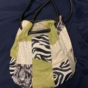 Claire’s patchwork print purse